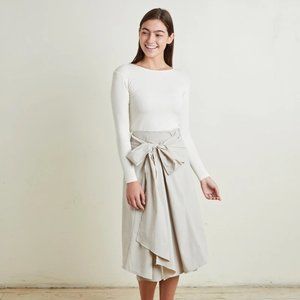 Mimu Maxi Tie Skirt in Porcelain